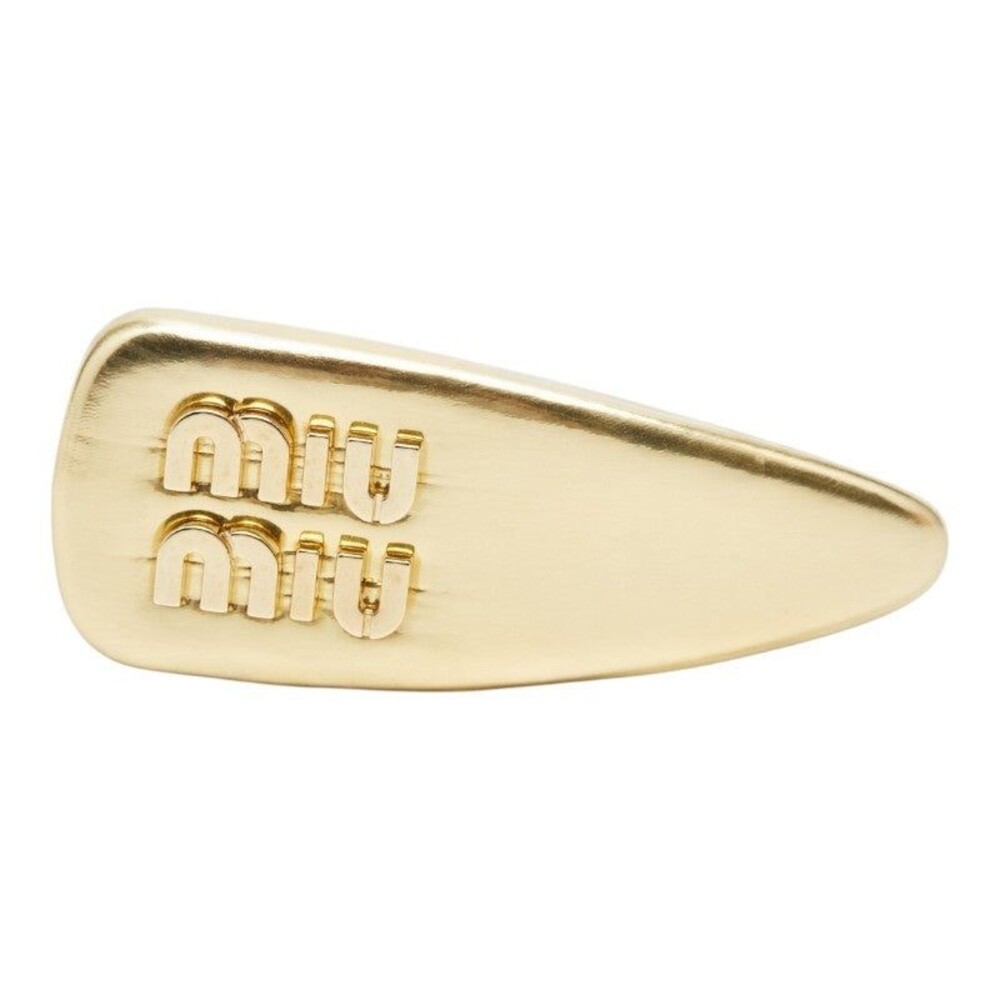 Miu Miu Logo Hair Clip Barrette Plastic Gold